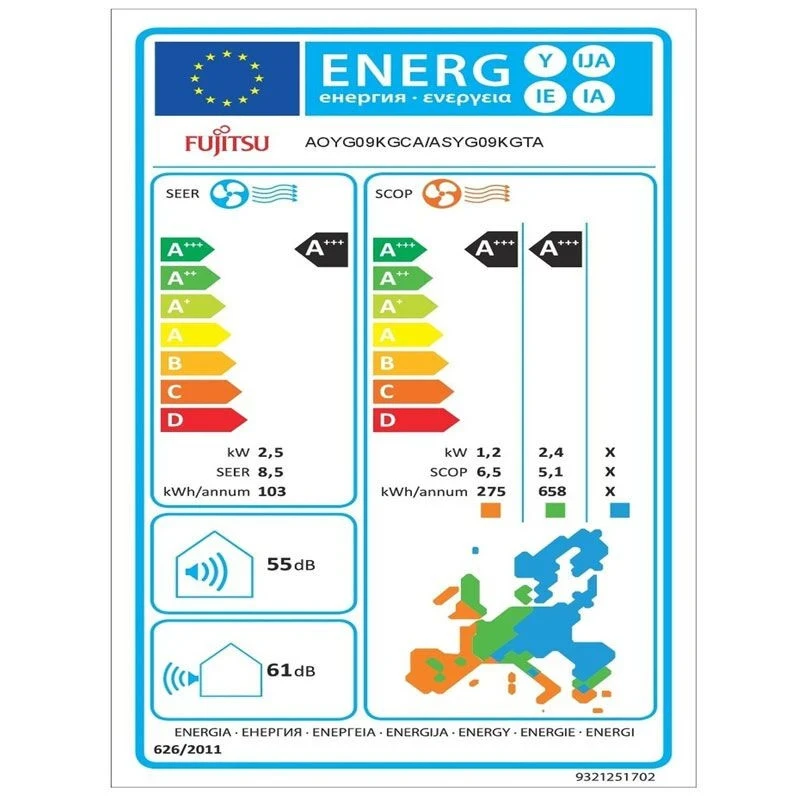 Инверторни климатици Fujitsu ASYG09KGTE/AOYG09KGCA SENSOR С БЕЗПЛАТЕН ПРОФЕСИОНАЛЕН МОНТАЖ !