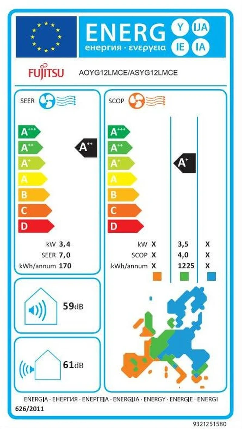 Инверторни климатици Fujitsu ASYG12LMCE/AOYG12LMCE NEW High Efficiency &amp, Comfort С БЕЗПЛАТЕН ПРОФЕСИОНАЛЕН МОНТАЖ