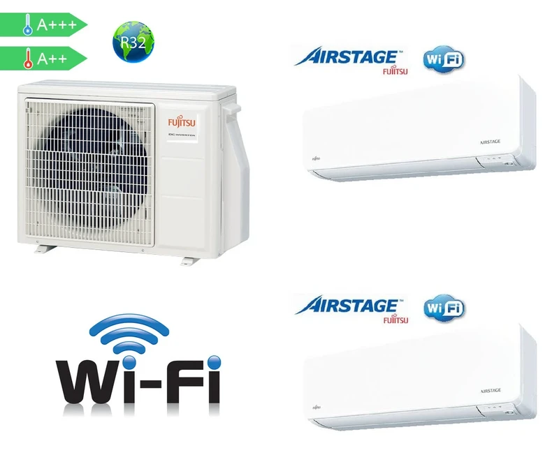 Инверторни климатици Мулти сплит система Fujitsu AOYG18KBTA2 ( 2 x 9000Btu ) 2br 9KMCG WIFI AIRSTAGE