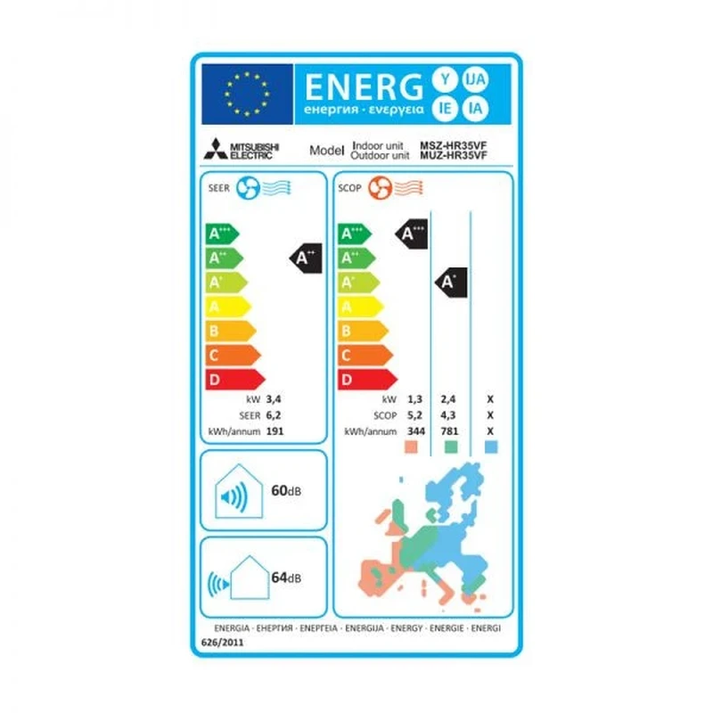 Инверторни климатици MSZ-HR35VF С БЕЗПЛАТЕН ПРОФЕСИОНАЛЕН МОНТАЖ