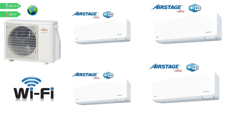 Инверторни климатици Мулти сплит система FUJITSU AOYG30LAT4 ( 4 x 12000Btu ) 12KMCG 4бр WIFI AIRSTAGE